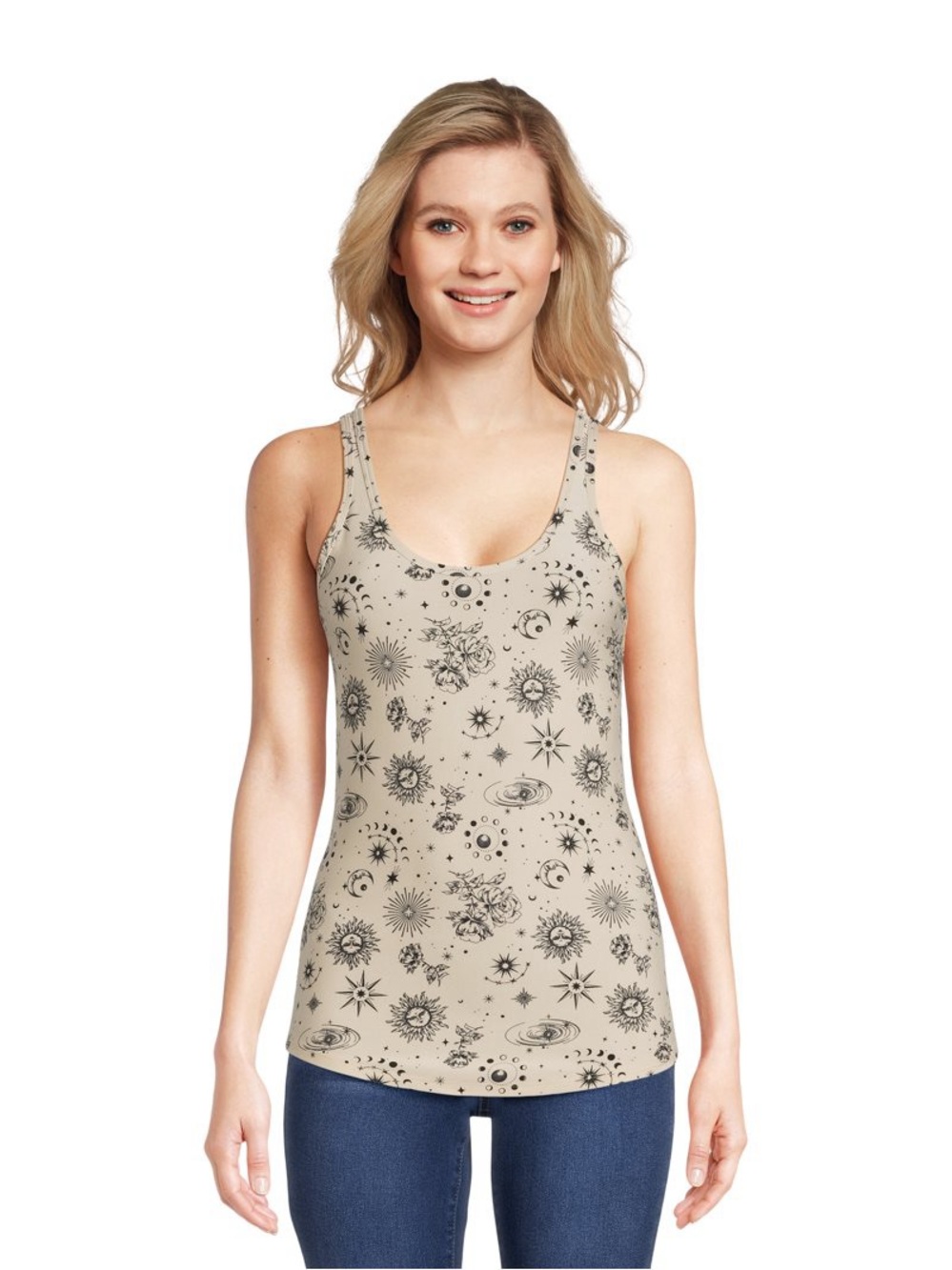 No Boundaries scoop neck celestial top